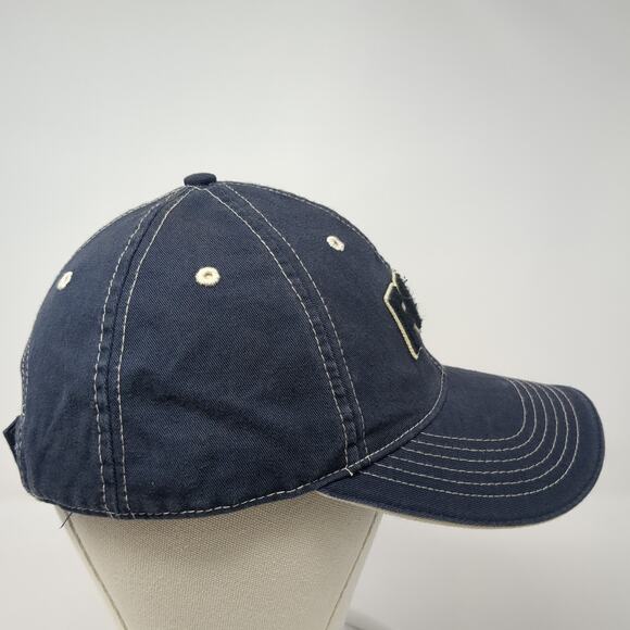 FOX Strapback Hat Blue One Size Adjustable Spell Out Solid Vent Holes - Picture 5 of 10